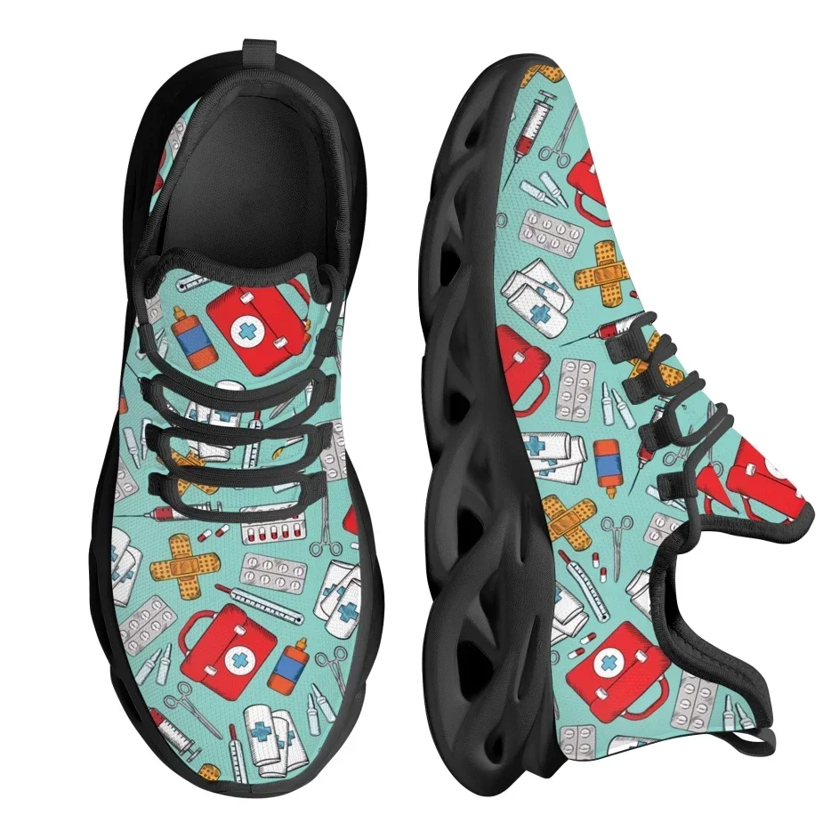 Knit Fabric Lace Up Sneakers - Chaussures de sport pour femmes, design