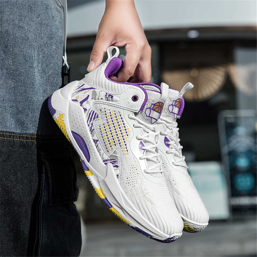 Knit Fabric Lace Up Sneakers - Baskets montantes en tissu pour femme,